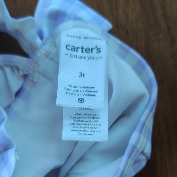 Purple Gingham Ruffle Swimsuit - Picture 3 of 3